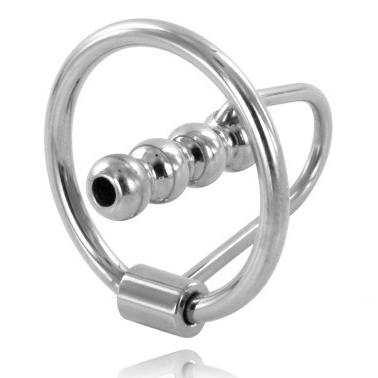 HARD METAL - GLANDES RING WITH URETHRAL PLUG 28MM