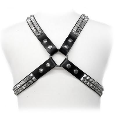 LEATHER BODY - PYRAMID STUD HARNESS