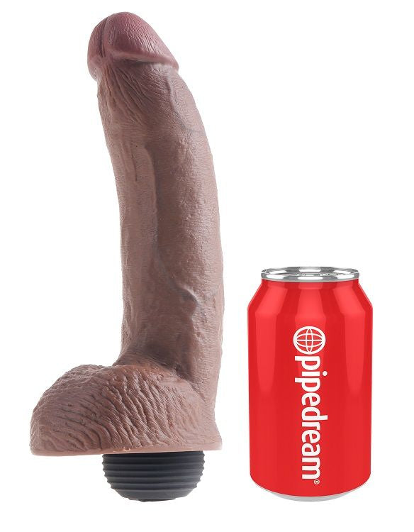 KING COCK - REALISTIC EJACULATING PENIS BROWN 22.86 CM