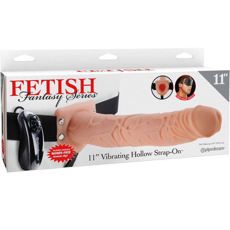 FETISH FANTASY SERIES - 11 VIBRATING HARNESS WITH HOLLOW TESTICLES MAN 27.9 CM NATURAL