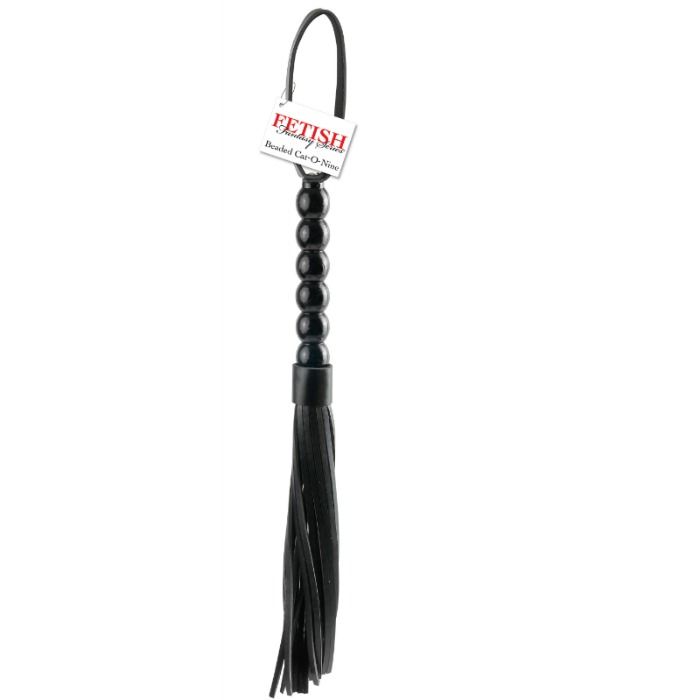 FETISH FANTASY SERIES - CAT-O-NINE TAILS RIBBED HANDLE WHIP