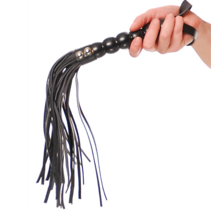 FETISH FANTASY SERIES - CAT-O-NINE TAILS RIBBED HANDLE WHIP