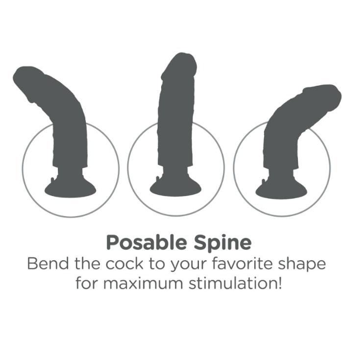 KING COCK - DILDO VIBRADOR 17.78 CM NATURAL