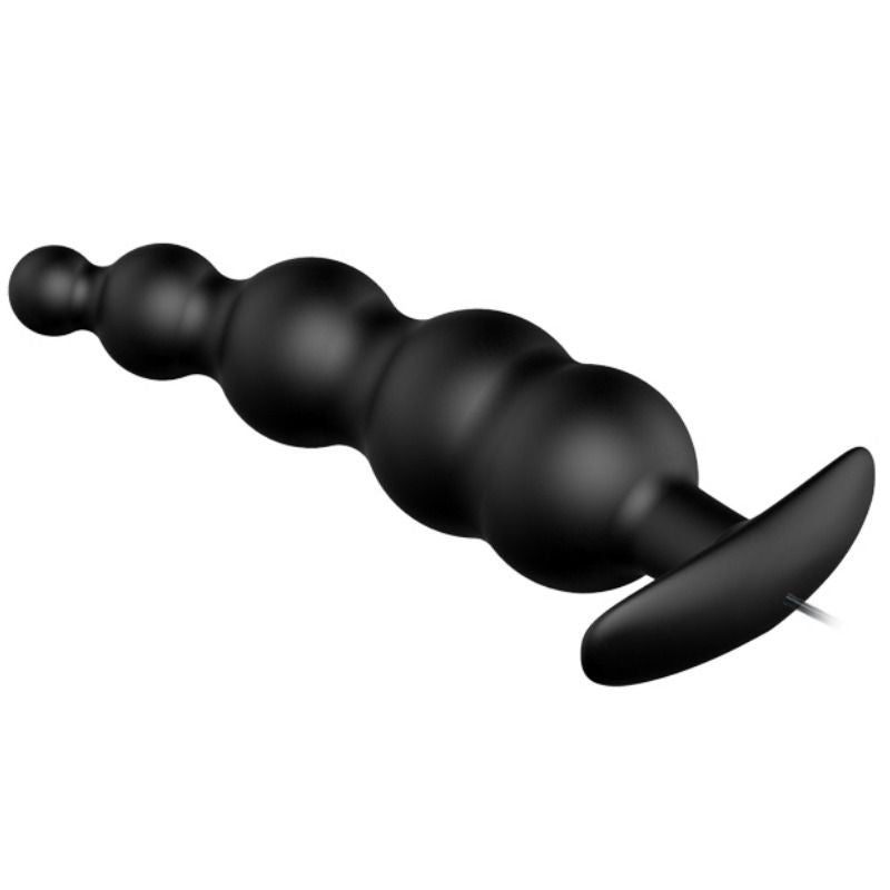 PRETTY LOVE - SILICONE ANAL PLUG EXTRA STIMULATION AND 12 VIBRATION MODES BLACK