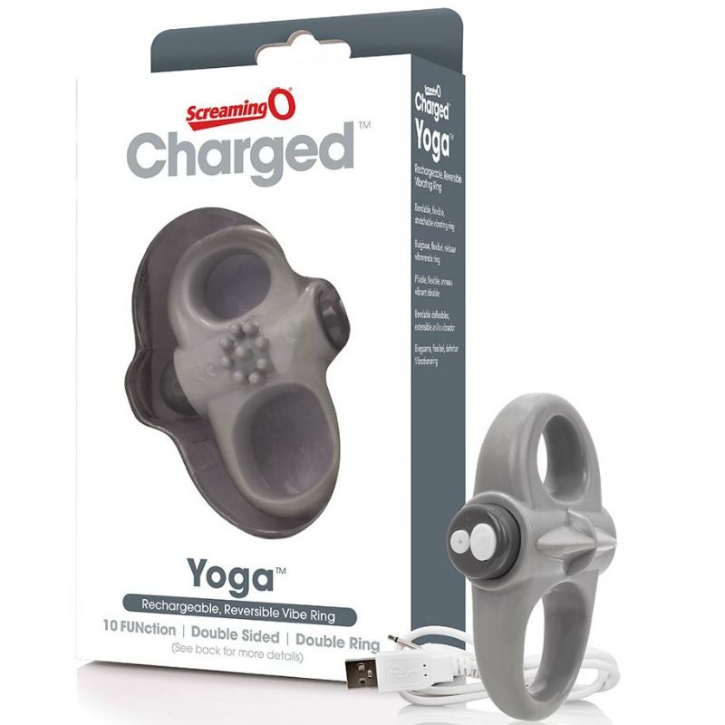 SCREAMING O - GRAY YOGA RECHARGEABLE VIBRATING RING