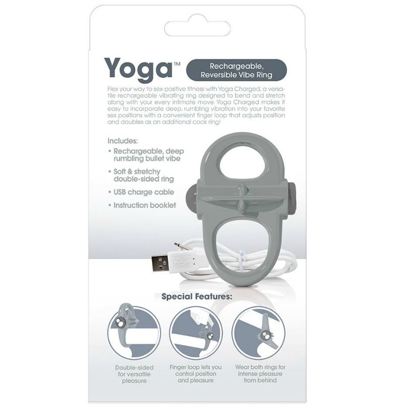 SCREAMING O - GRAY YOGA RECHARGEABLE VIBRATING RING