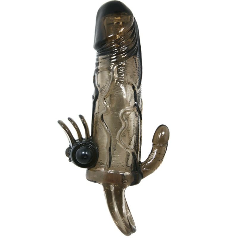 DANCE - BRAVE MAN ANAL AND CLITORIS VIBRATOR PENIS SLEEVE 16.5 CM BLACK