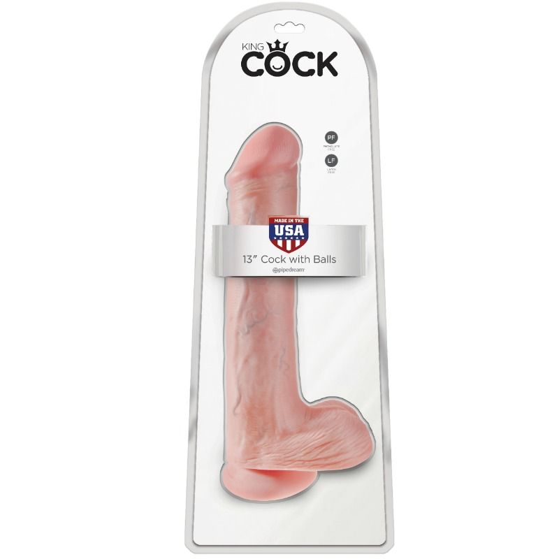 KING COCK - REALISTIC PENIS WITH TESTICLES 33 CM NATURAL COLOR