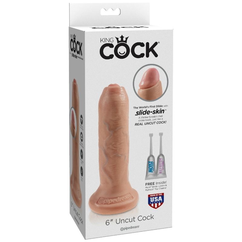 KING COCK - UNCUT NATURAL REALISTIC DILDO 15 CM