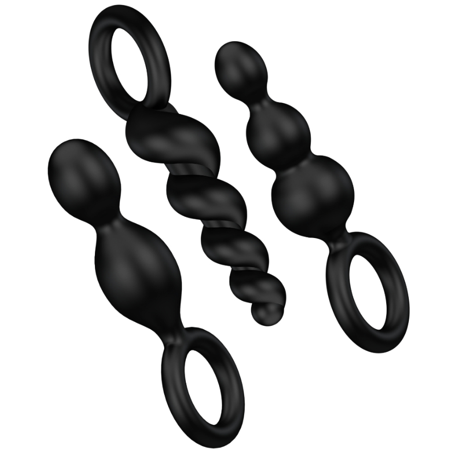 SATISFYER - ANAL PLUGS SET 3 PCS BLACK