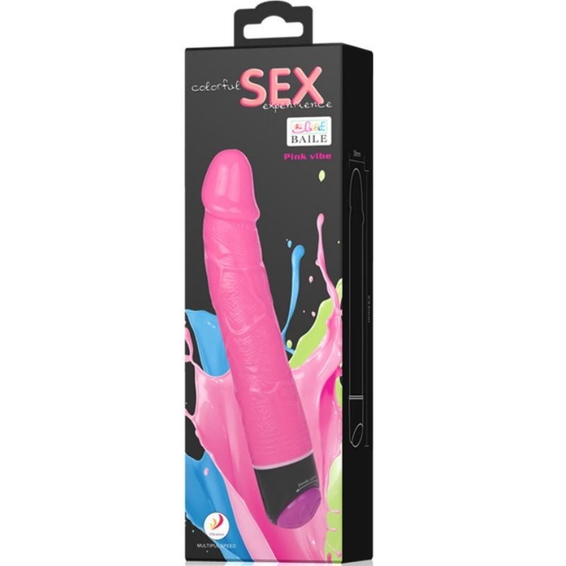 BAILE - COLORFUL SEX VIBRADOR REALISTICO ROSA 23 CM