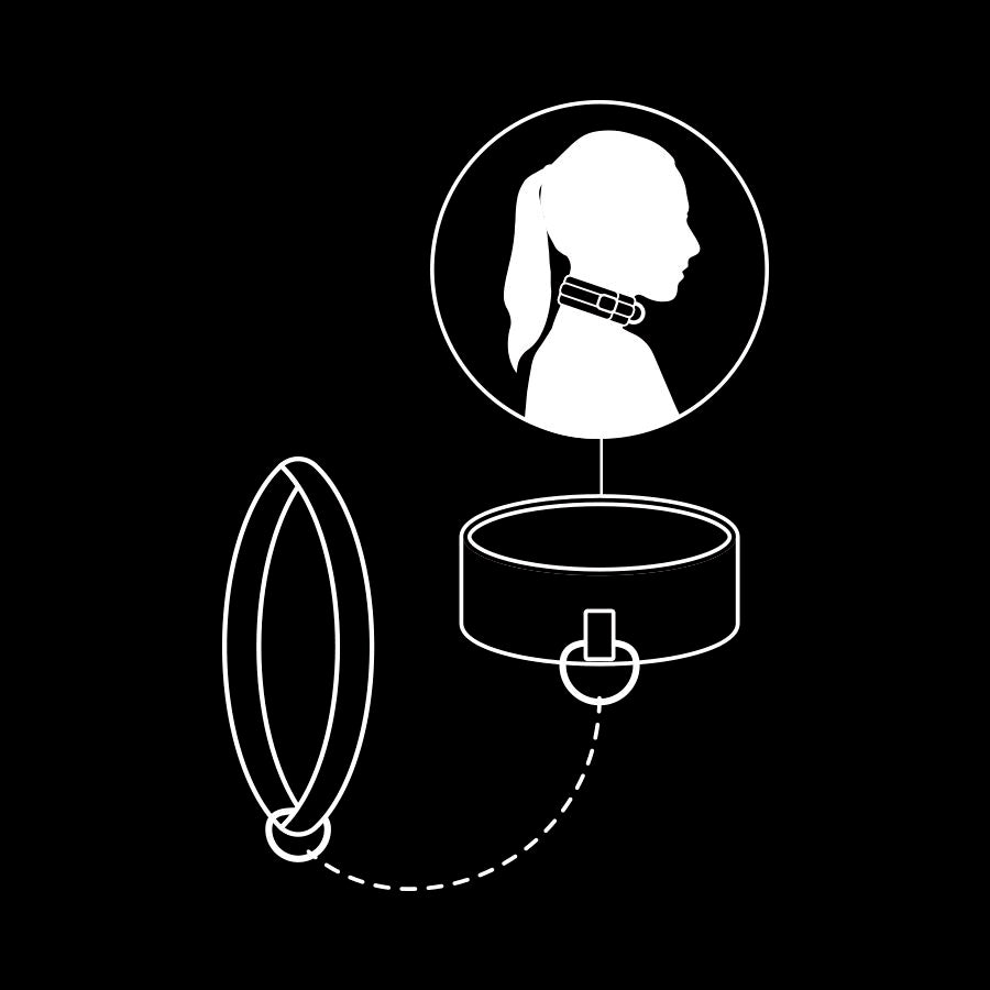 FETISH SUBMISSIVE - COLLAR CON CADENA CON FORRO DE NOPRENO