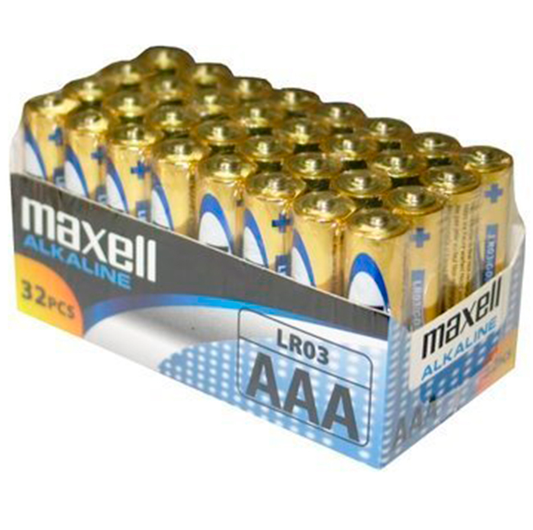 MAXELL - PILA ALCALINA AAA LR03 PACK*32 PILAS