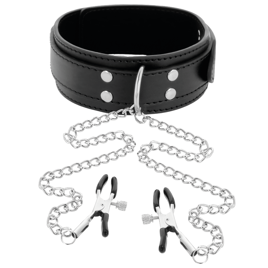 DARKNESS - BLACK NIPPLE CLAMPS COLLAR