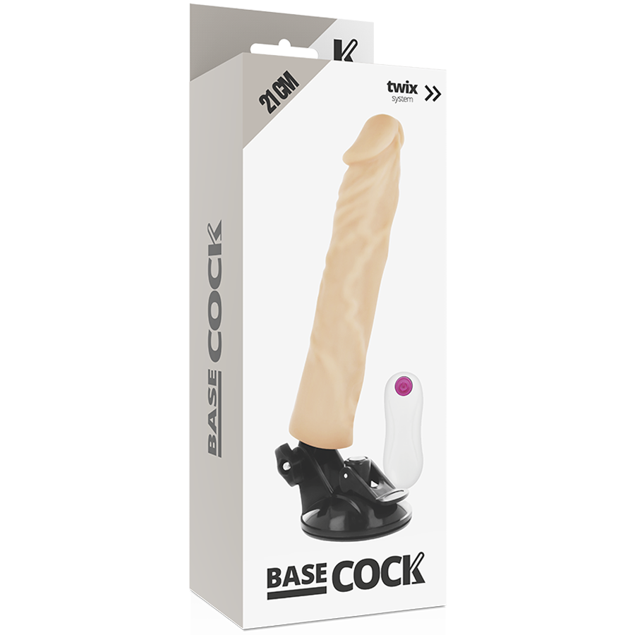 BASECOCK - REALISTIC VIBRATOR NATURAL REMOTE CONTROL 21 CM -O- 4 CM