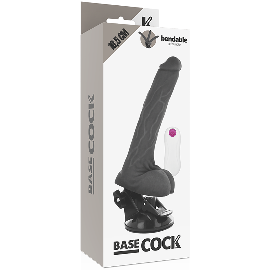 BASECOCK - VIBRADOR ARTICULABLE CONTROL REMOTO NATURAL 18.5 CM -O- 4 CM