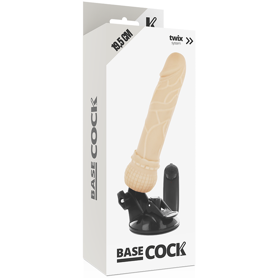 BASECOCK - REALISTIC VIBRATOR NATURAL REMOTE CONTROL 19.5 CM -O- 4 CM