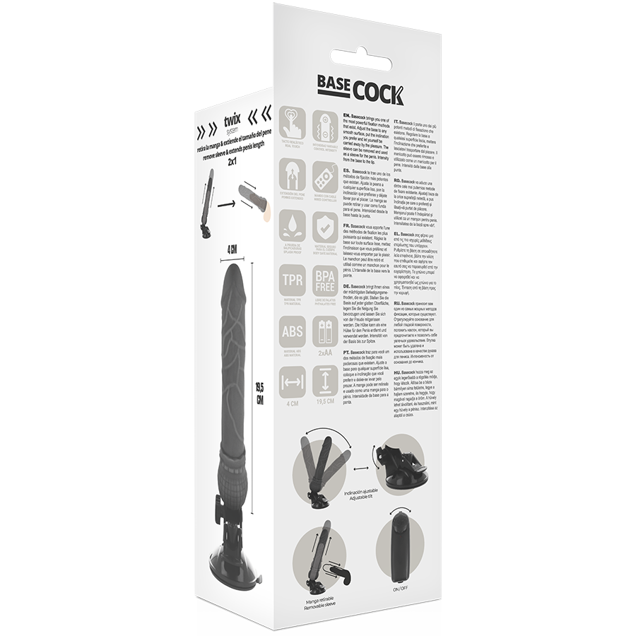 BASECOCK - REALISTIC VIBRATOR NATURAL REMOTE CONTROL 19.5 CM -O- 4 CM