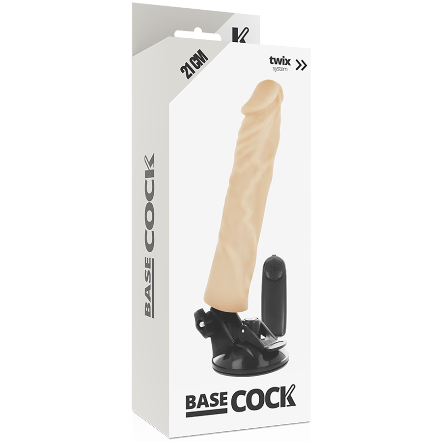 BASECOCK - REALISTIC VIBRATOR NATURAL REMOTE CONTROL 21 CM -O- 4 CM