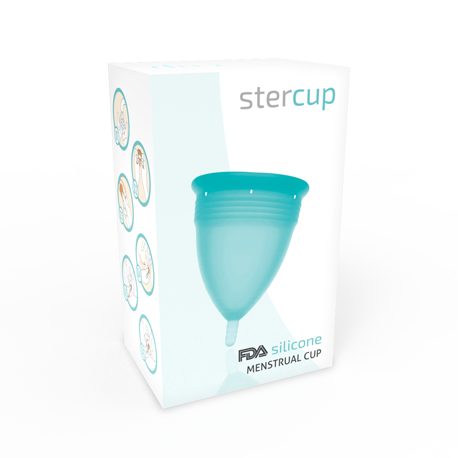 STERCUP - COPA MENSTRUAL FDA SILICONA AQUAMARINA - TALLA L