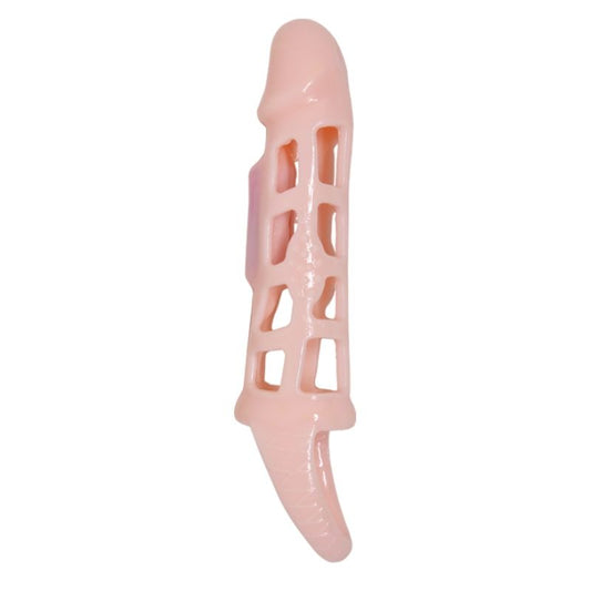 BAILE - VIBRATING PENIS EXTENSION SLEEVE WITH NATURAL STRAP 13.5 CM