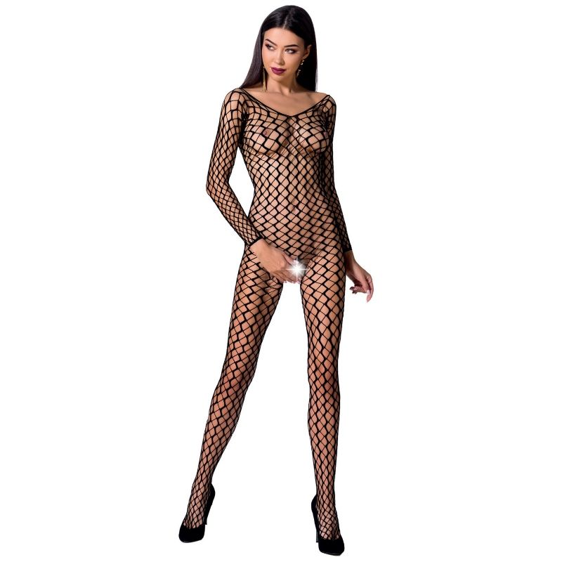 PASSION - WOMAN BS068 BLACK BODYSTOCKING ONE SIZE