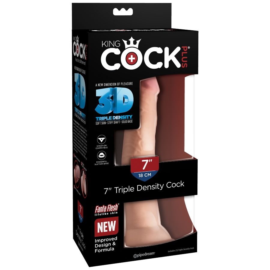 KING COCK - DILDO TRIPLE DENSIDAD 18 CM