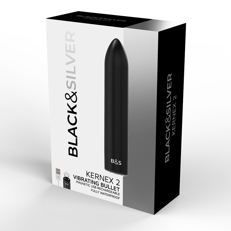 BLACK&amp;SILVER - KERNEX 2 BLACK VIBRATING MAGNETIC BULLET