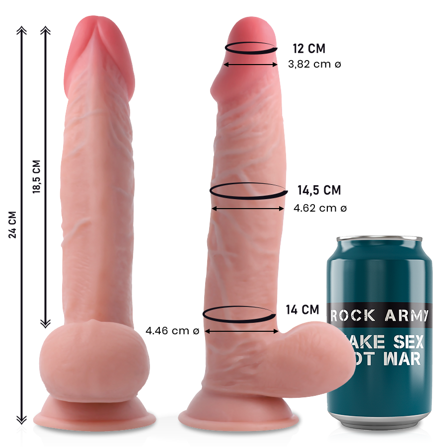 ROCKARMY - DUAL DENSITY SHERMAN REALISTIC DILDO 24 CM -O- 4.62 CM