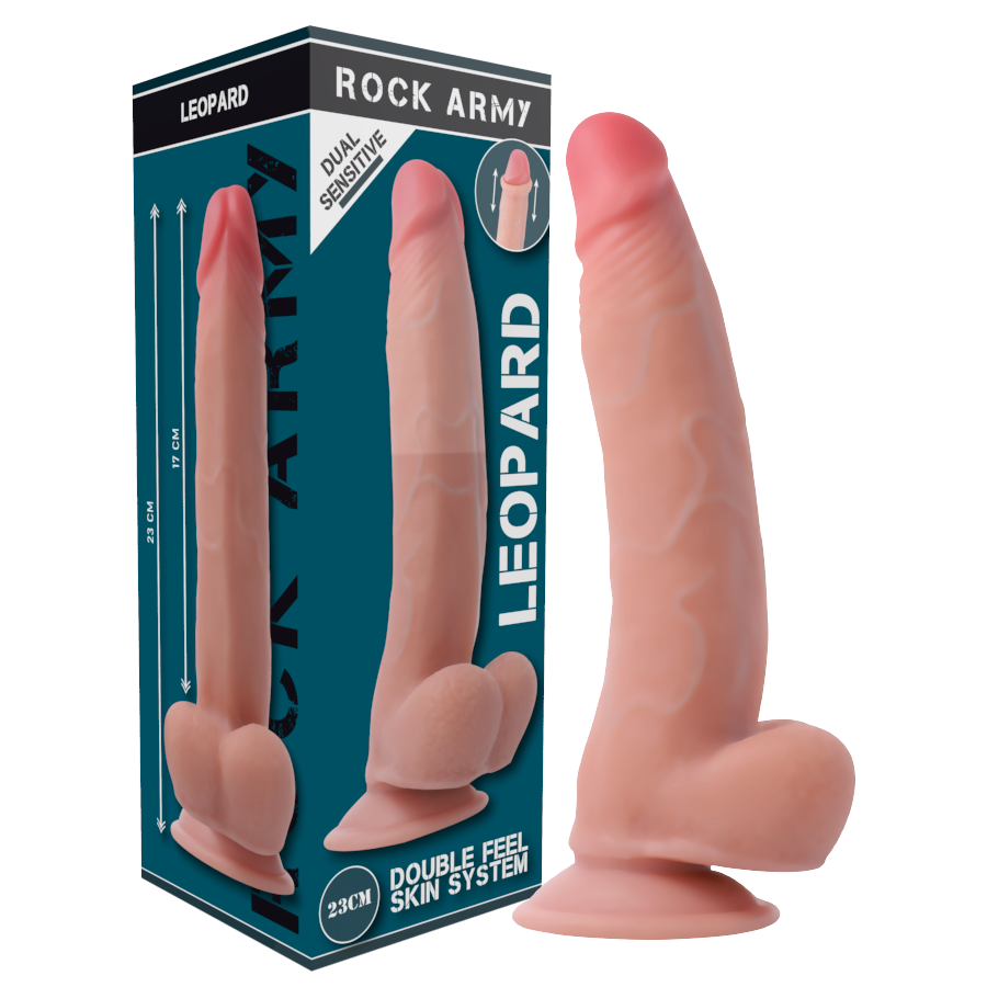 ROCKARMY - DUAL DENSITY LEOPARD REALISTIC DILDO 23 CM -O- 4.77 CM