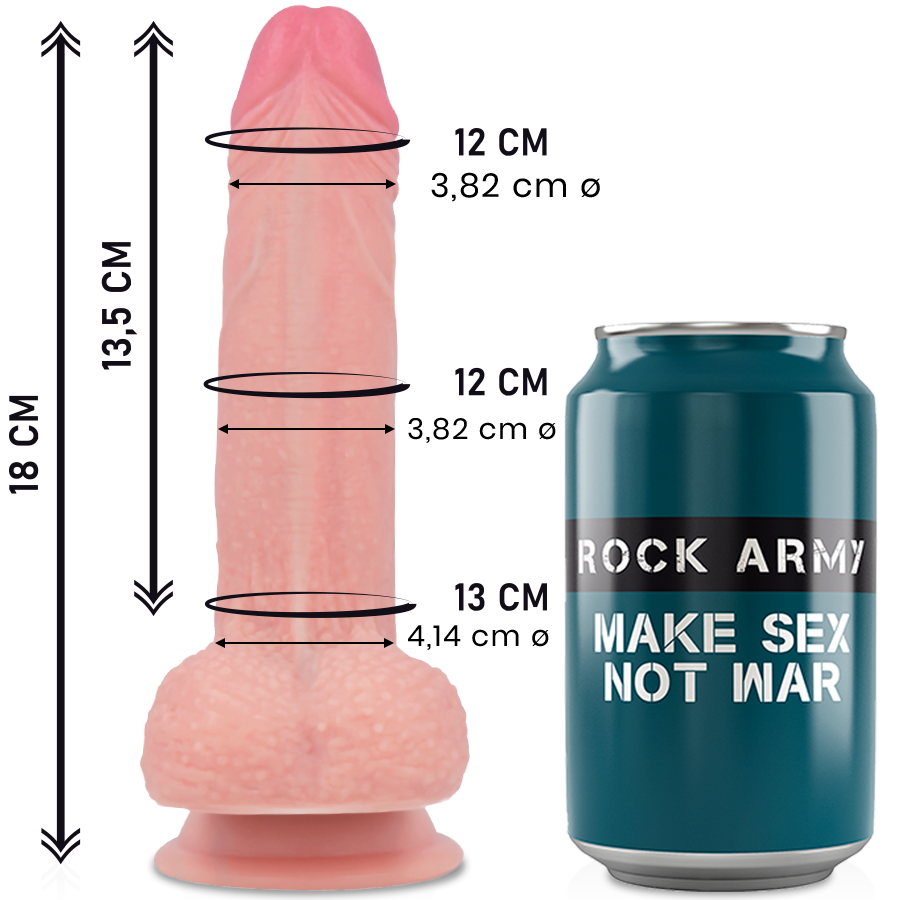 ROCKARMY - LIQUID SILICONE DILDO PREMIUM MUSTANG 18 CM -O- 4.14 CM