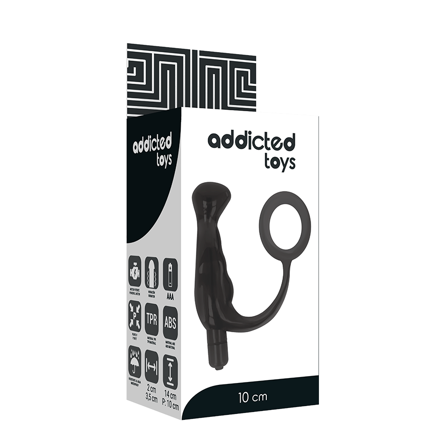 ADDICTED TOYS - BLACK PROSTTIC VIBRATOR 10 CM