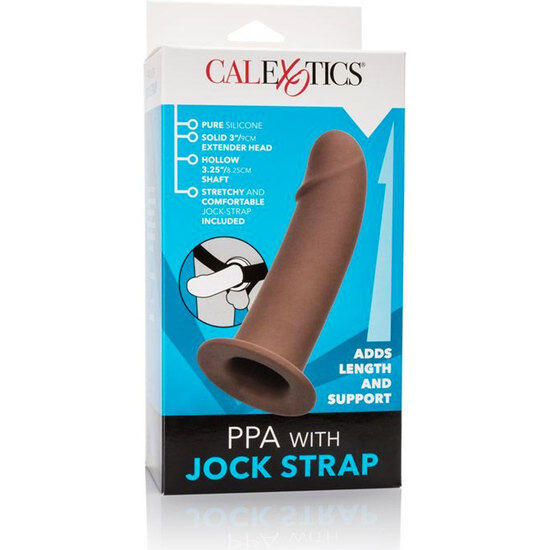 CALEXOTICS - HARNESS WITH BROWN HOLLOW DILDO