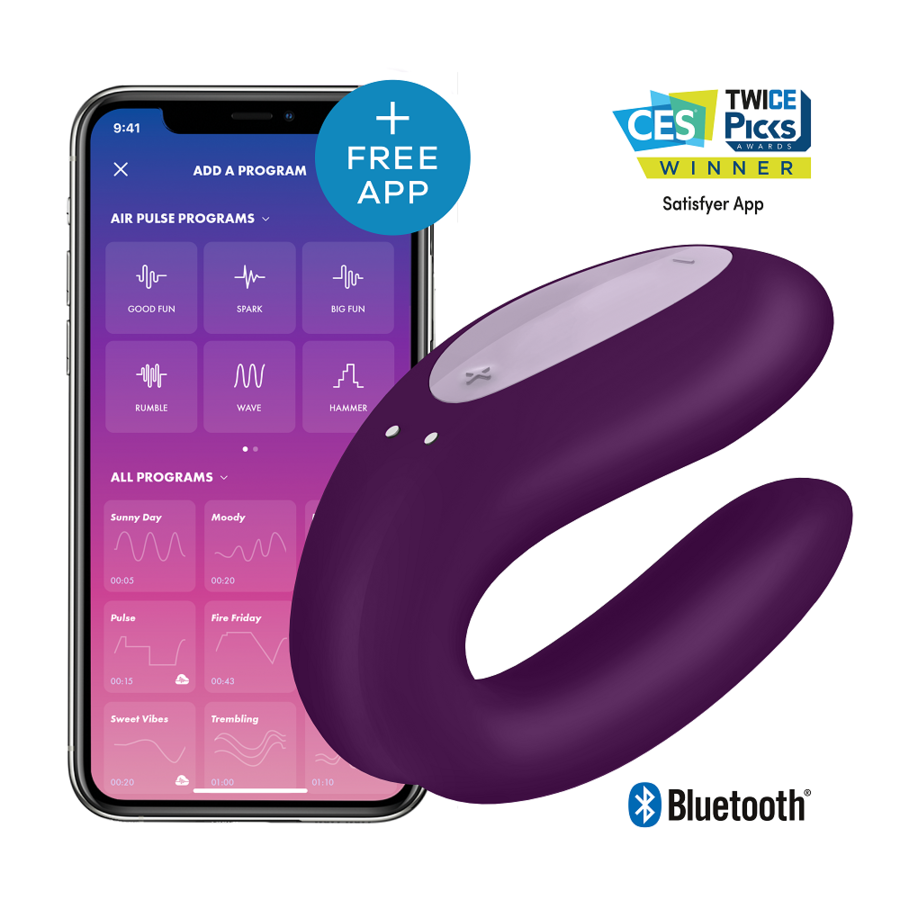 SATISFYER - DOUBLE JOY WITH APP BLACK GOLD