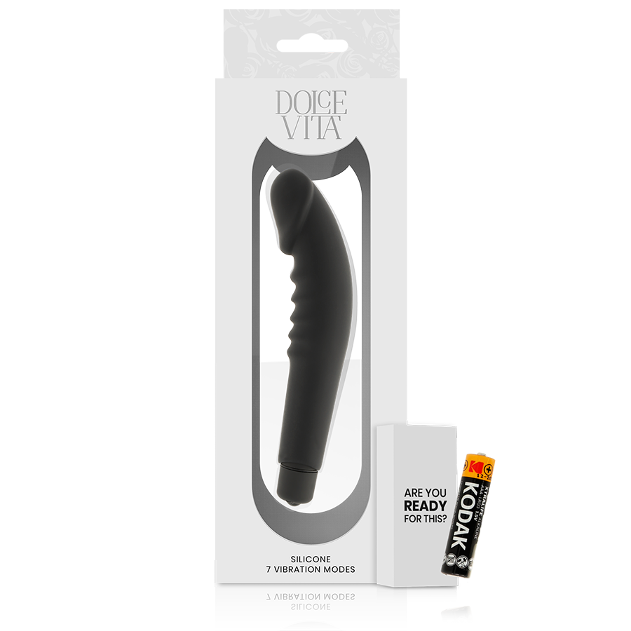 DOLCE VITA - REALISTIC  PLEASURE VIBRADOR SILICONA NEGRO