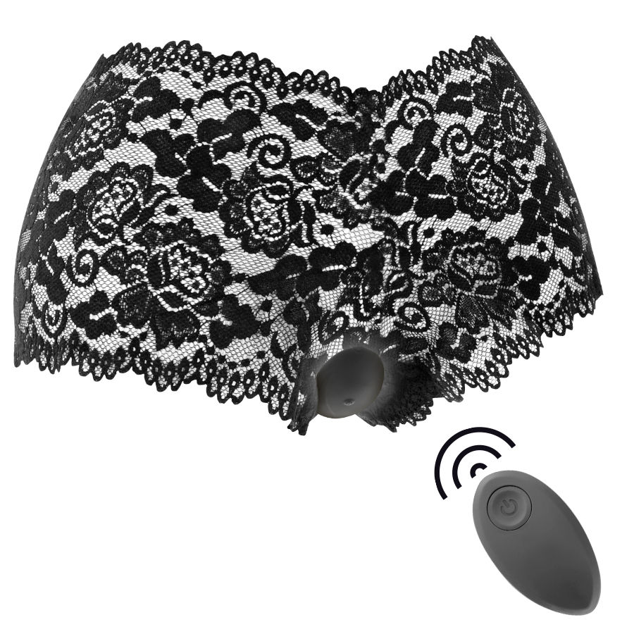 BLACK&amp;SILVER - ZARA REMOTE CONTROL STIMULATOR WITH FREE PANTY