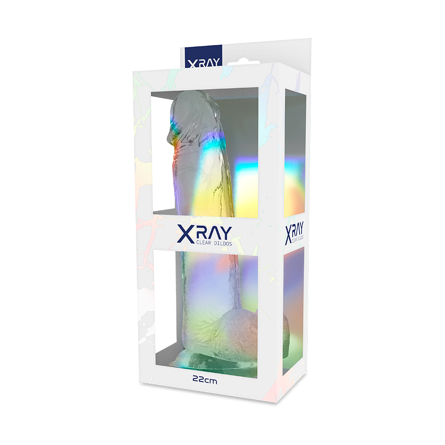 X RAY - CLEAR TRANSPARENT REALISTIC DILDO 22 CM -O- 4.6 CM