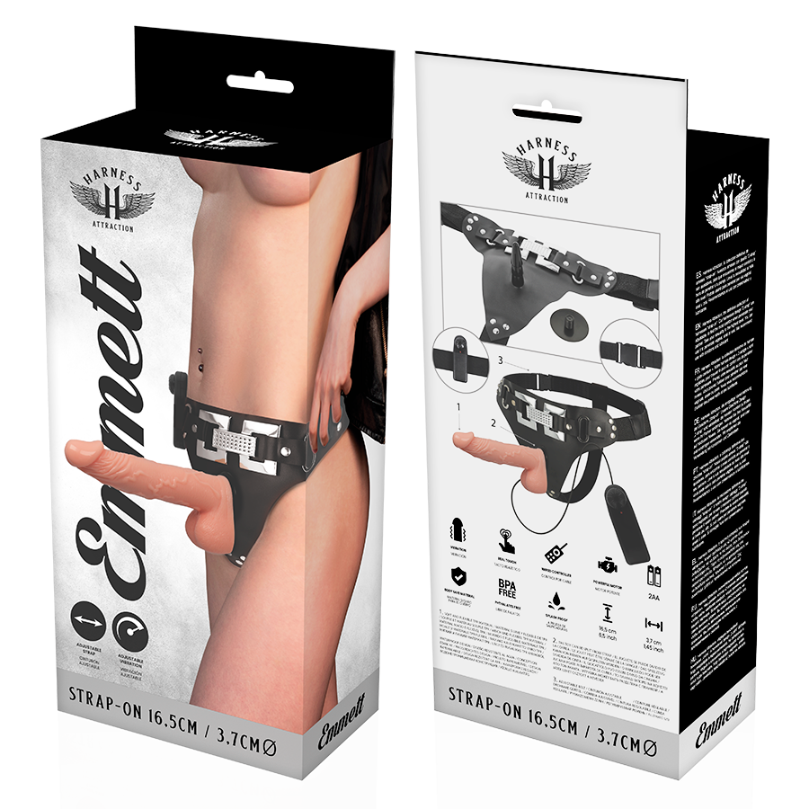 HARNESS ATTRACTION - RNES EMMETT REALISTIC VIBRATOR 16.5 CM -O- 3.7 CM