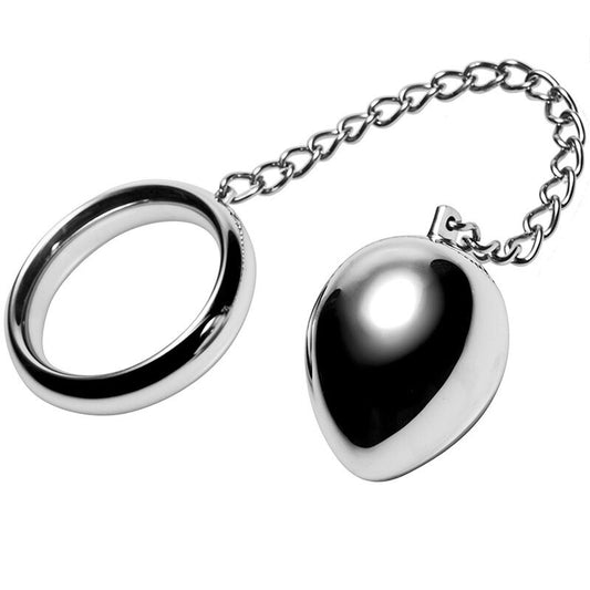 METAL HARD - COCK RING 50MM + CHAIN ​​WITH METAL BALL