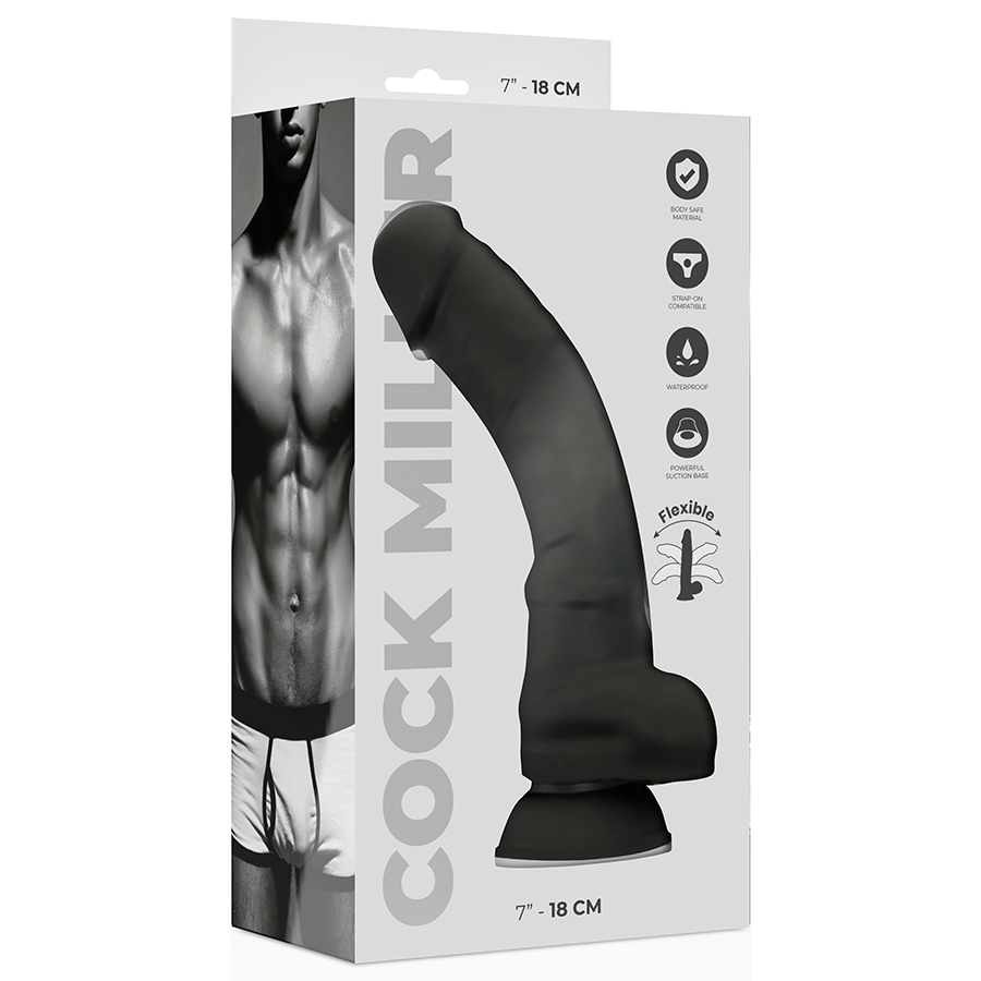 COCK MILLER - JOINTABLE DENSITY COCKSIL SILICONE BLACK 18 CM