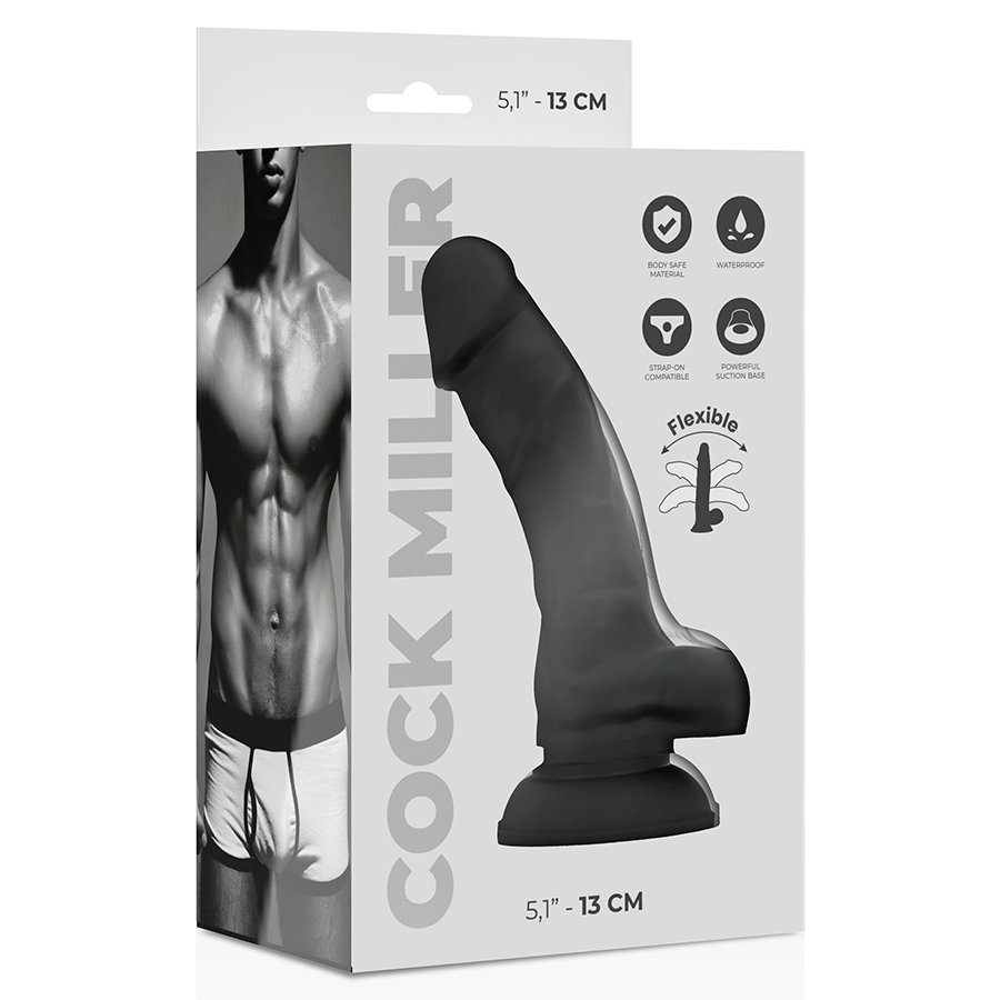 COCK MILLER - JOINTABLE DENSITY COCKSIL SILICONE BLACK 13 CM