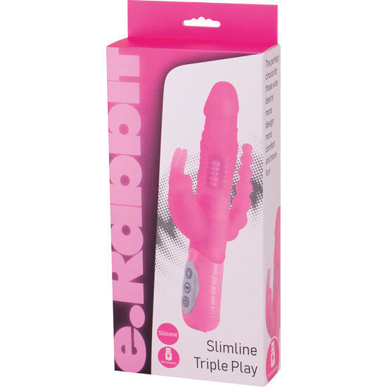 SEVEN CREATIONS - E RABBIT SLIMINE TRIPLE PLAY VIBRATOR TRIPLE STIMULATION PINK