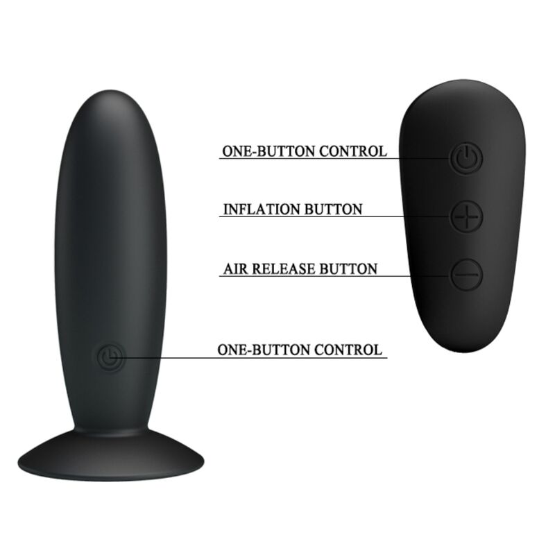 MR PLAY - BLACK VIBRATING ANAL PLUG WITH REMOTE CONTROL