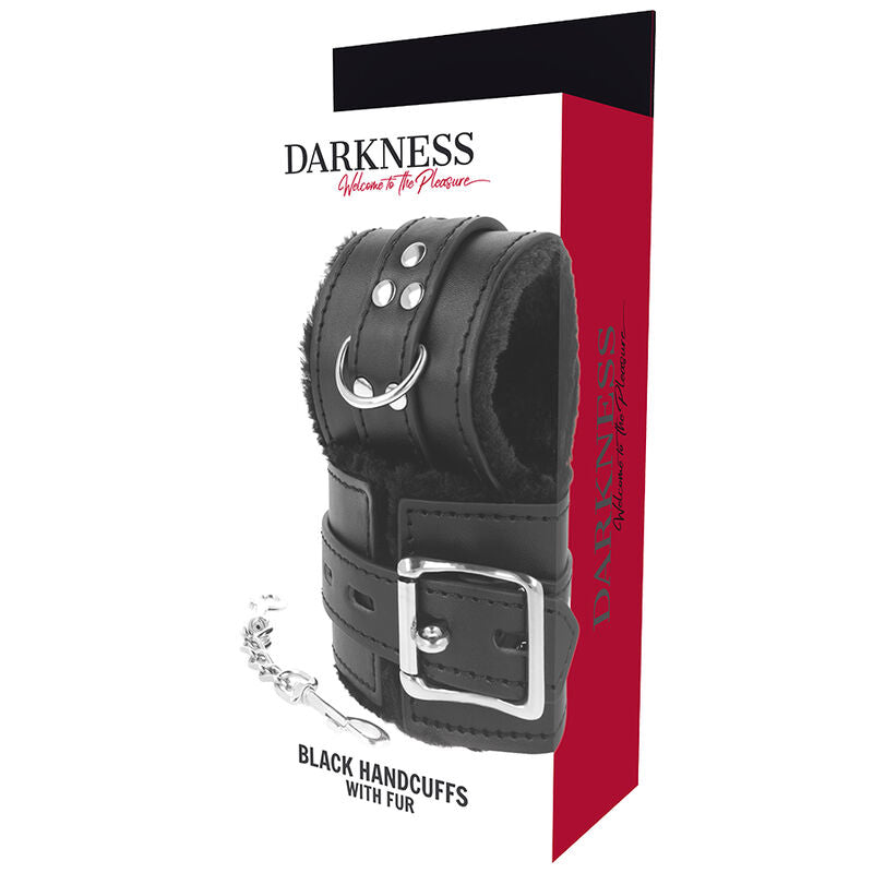 DARKNESS - BLACK LINED BDSM HANDCUFFS