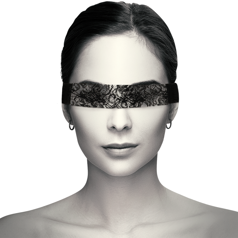 COQUETTE CHIC DESIRE - BLACK LACE EYE MASK WITH RIBBON