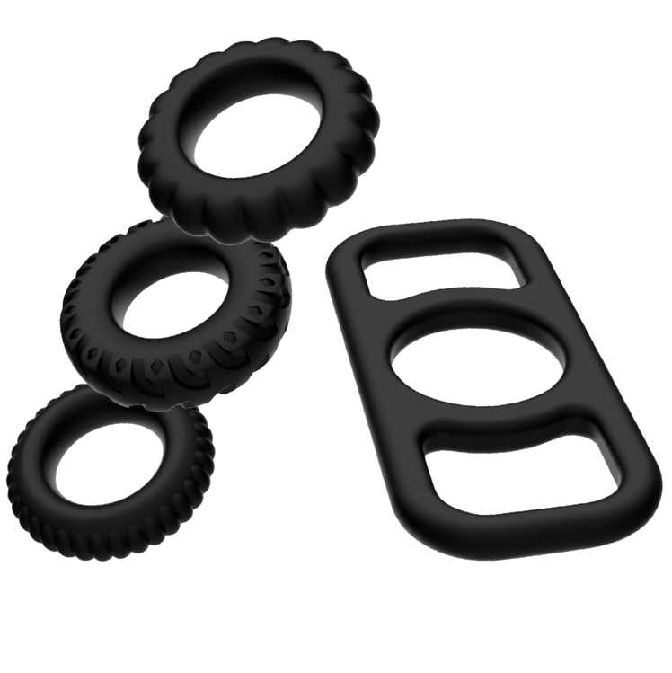 ADDICTED TOYS - SET OF 4 SILICONE PENIS RINGS