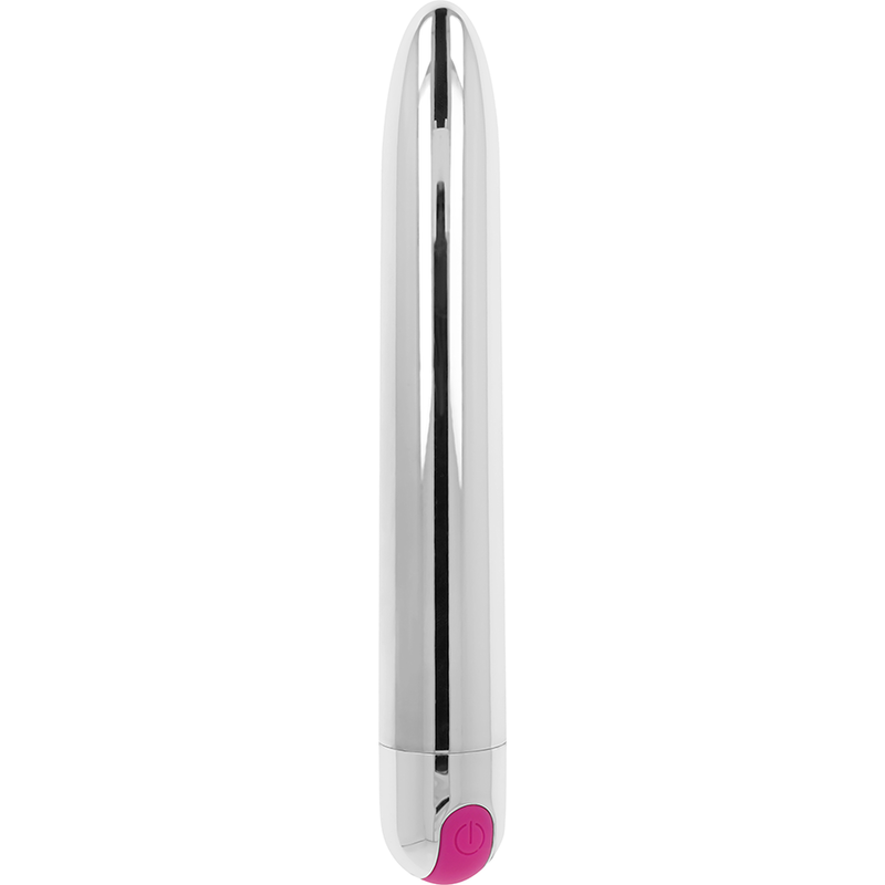 OHMAMA - SILVER VIBRATOR RECHARGEABLE 10 MODES 18.5 CM