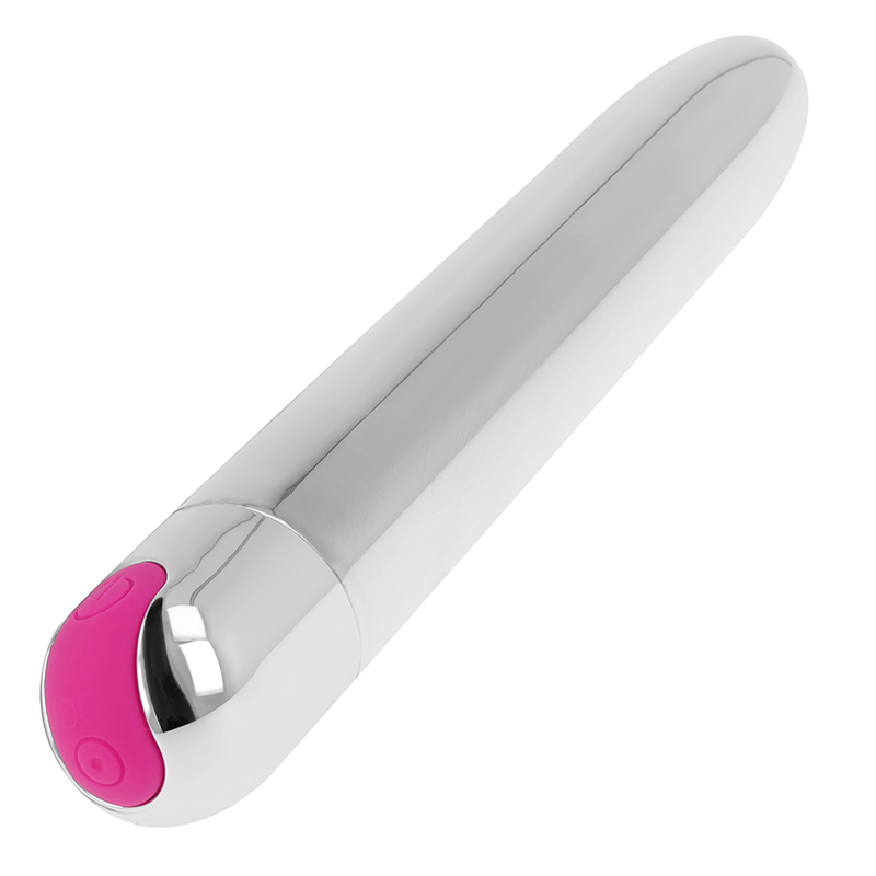 OHMAMA - SILVER VIBRATOR RECHARGEABLE 10 MODES 18.5 CM