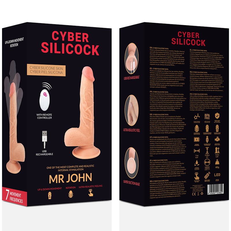 CYBER SILICOCK - REALISTIC REMOTE CONTROL MR JOHN 23.88 CM -O- 4.3 CM