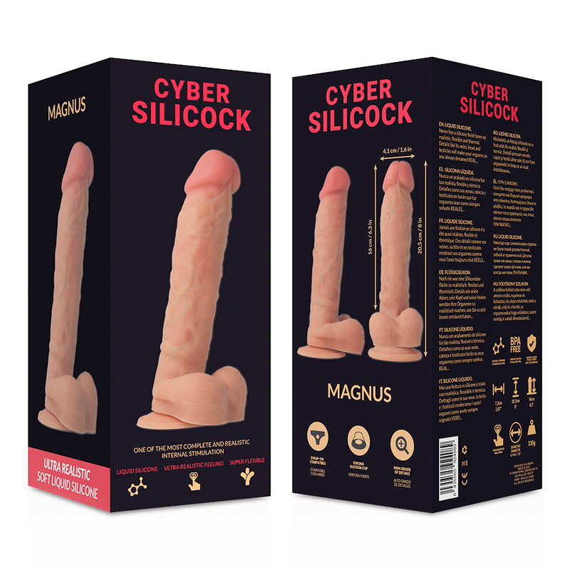 CYBER SILICOCK - ARNÉS SILICONA LÍQUIDA MAGNUS 20.5 CM -O- 4.1 CM